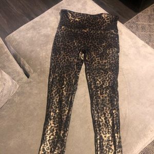 Spanx leopard faux leather leggings
